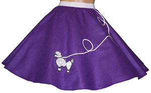 "Falda de caniche de fieltro púrpura _ Niña Talla MEDIANA (edad 7-9) _ Cintura 20""- 26"" _ L: 20"" - Imagen 1 de 2