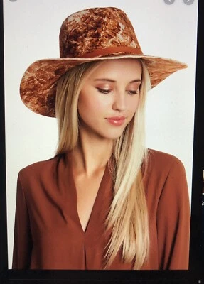 $280 HELEN KAMINSKI CHIARA Estampado Lana Ala Ancha Sombrero Talla Única Nuevo Foto 1 de 4