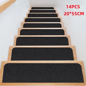 14Pcs Non Slip Carpet Stair Treads Floor Mat Step Staircase Pad 20*55 CM UK - Picture 1 of 13