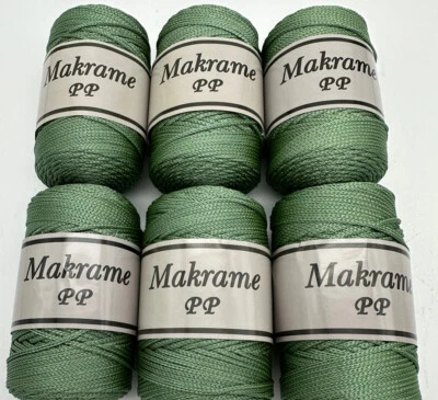 Anatolya 2mm Polyester Crochet Cord - Bags Macrame - 6x100g Rolls - Fern Green