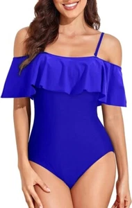 Tempt Me Convertible One Piece Off Shoulder/Spaghetti Strap w/Ruffle Blue Size S - Picture 1 of 5