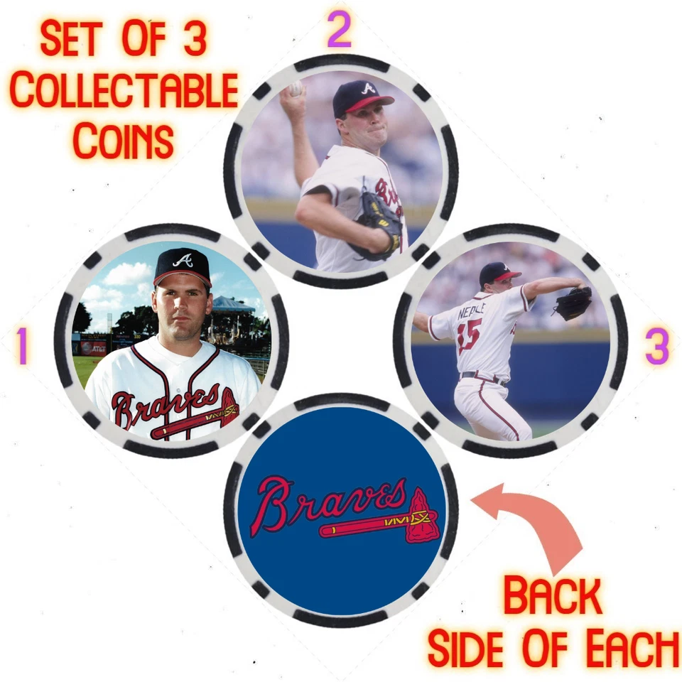 DENNY NEAGLE - JUGADOR DE BÉISBOL LEGENDARIO DE LOS BRAVOS - JUEGO DE MONEDAS COLECCIONABLES Foto 1 de 2