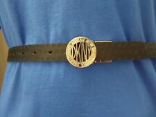 DKNY BELT REVERSIBLE BLACK LOGO TO SMOOTH RED SILVER LOGO BUCKLE "TAKE A LOOK"