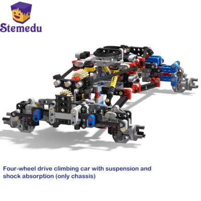 Bloques de construcción de engranajes mecánicos modelo 4x4 con suspensión amortiguador vehículo de escalada Foto 1 de 4