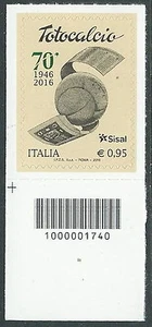 2016 ITALIEN BARCODE 1000001740 TOTOCALCIO FUSSBALL POSTFRISCH ** - ED - Bild 1 von 1