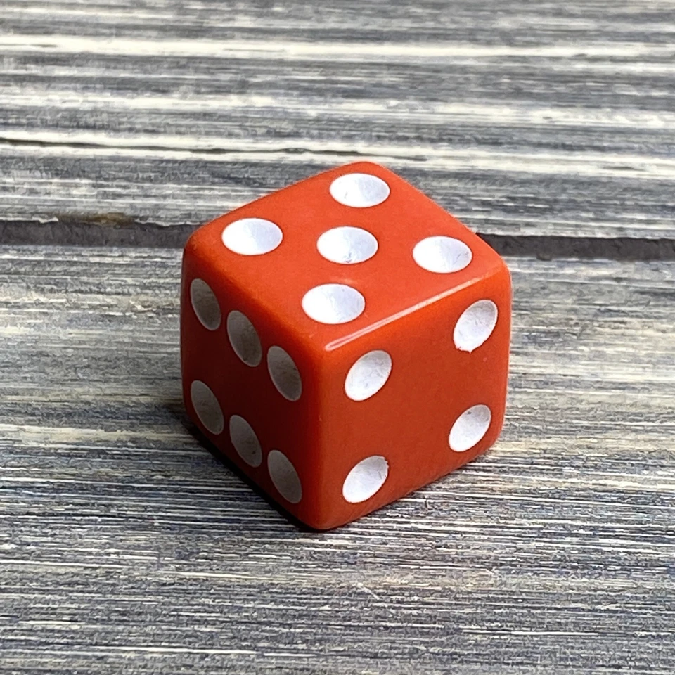 Vintage Parker Brothers 1996 Clue Game Red Dice Die Replacement Part Piece - Image 1 of 1