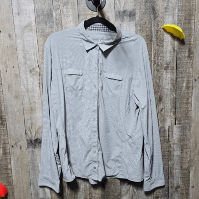 Camisa Kuhl Gris Ezra Abotonada Para Mujer Senderismo Pestaña Enrollable Manga Larga 8403 Foto 1 de 4