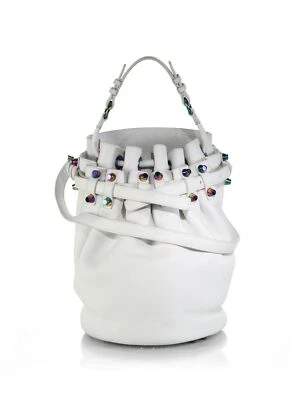 NEW Alexander Wang Pebbled Leather White w/Gold HW Diego Bucket Bag-MSRP $1495 - Image 1 of 4