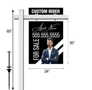 Real Estate Sign, Vinyl PVC Real Estate Sign Post  White  5' , exp For Sale Sign - Picture 1 of 27