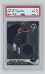 Panini Mosaic Anthony Edwards RC 2020-21 PSA 10 Minnesota Timberwolves #201 - Imagen 1 de 2
