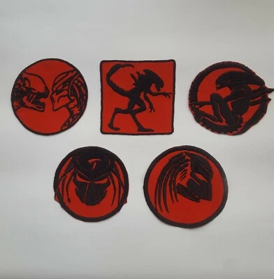 Large embroidered black and red Sew-on patches Alien vs Predator SCI-FI - Image 1 of 4