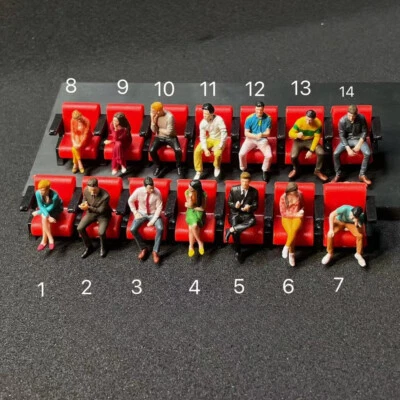 Diorama 1/64 Painted Sitting Man Figure Model Scene Prop Model Multi Poseture - Image 1 of 2