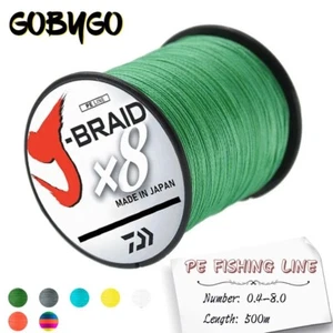 500m J-treccia 8x Super Forte Intrecciato Lenza da Pesca Nuovo Filo Filo 8 Fili Treccia - Foto 1 di 13