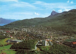 Narvik Norway Aerial View of the City in Summer Vintage Postcard - Picture 1 of 2