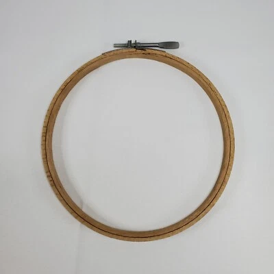 Vintage 6" wooden embordiery hoop Adjustable Monarch Style Screw Made in USA - Image 1 of 4