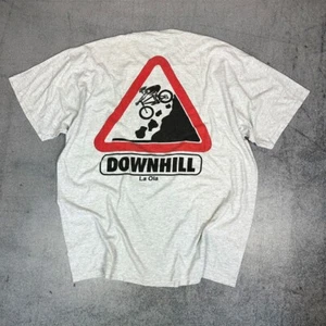 Vintage Downhill La Ola T-Shirt Grau Größe XXL 90er Jahre Jerzees Fahrrad - Picture 1 of 4