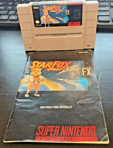 Star Fox Starfox SNES Super Nintendo Cart and Manual Authentic TESTED ! - Picture 1 of 3