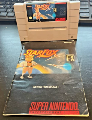 Star Fox Starfox SNES Super Nintendo Cart and Manual Authentic TESTED ! - Image 1 of 3