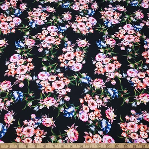 Romantischer Blumendruck 4-Wege Stretch Nylon Spandex Stoff - Bild 1 von 10