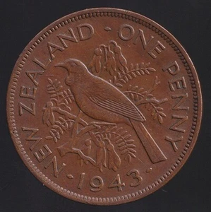 Nueva Zelanda 1943 Un centavo Jorge VI - extra fino - Imagen 1 de 3