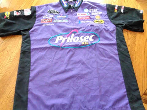 RCR NASCAR Sprint Cup Series Prilosec Jeff Burton Team Issued XL Pit Crew Shirt Cover