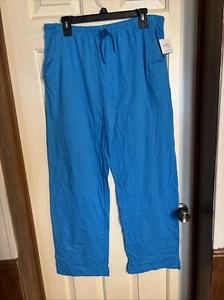 NWT Sexy Basics Yoga Pants Womens Size XL Blue Cotton Pull On Drawstring - $60 - Picture 1 of 5