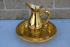 Nice Older Ewer and Basin, Gold Plated+ (CU251) chalice co. - Picture 1 of 9