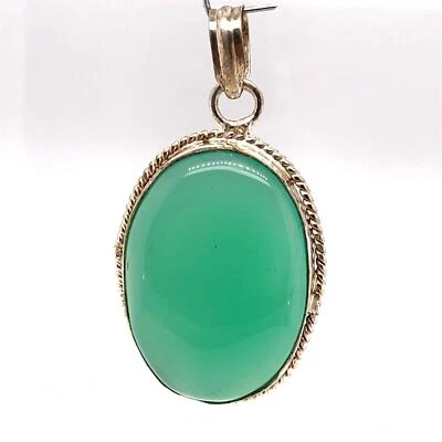 Colgante de cabujón de calcedonia de plata de ley Foto 1 de 4