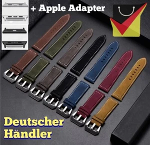 Vintage Leder Uhrenarmband für Apple Watch 2 I 3 I 4 I 5 I 6 I 7 l SE l 8 Ultra - Zdjęcie 1 z 11