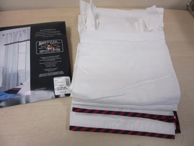 Bay Harbor Club чисто белый вкладка верхняя занавеска панель пара красный/темно-синий отделка 84 «x 84» - Изображение 1 из 4