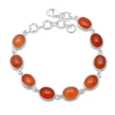 Сердолик твердое серебро 925 пробы красивый ручной работы женщин подарок браслет M1009 - Изображение 1 из 4