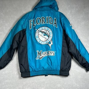 Vintage 90s Florida Marlins Apex One Quilted Jacket MLB Baseball Men Size Large - Picture 1 of 12