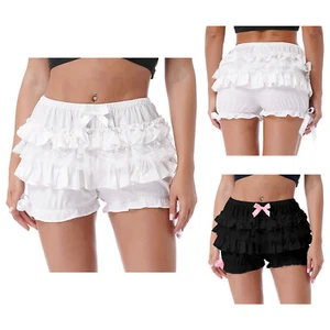 Damen Lolita Unterhose Rüschen Kürbis Hose Spitzenbesatz Lagenlook Schleife Shorts - Bild 1 von 34