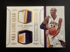 2014-15 Kobe Bryant Panini National Treasures Game Gear 3 Color Prime Patch /25