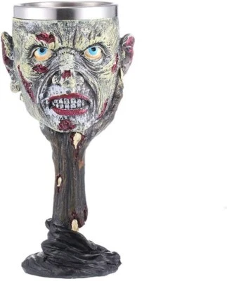 Horrible copa calavera acero inoxidable resina gótica gótica garra retro copa de vino Foto 1 de 4