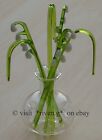 LILY OF THE VALLEY GLASS ORNAMENT SCULPTURE@VASE@BEAUTIFUL Flowers@HOUSE WARMING