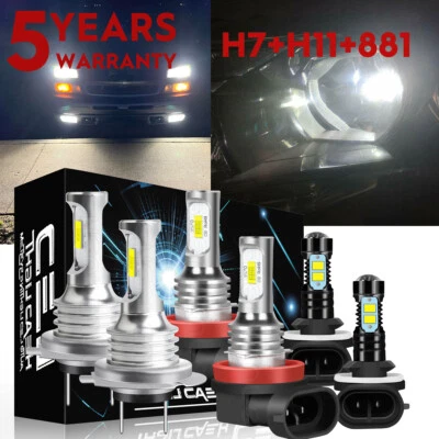 Kit de faros LED altos/bajos para Hyundai Santa Fe 2007-2012 6000K + bombillas antiniebla Foto 1 de 4