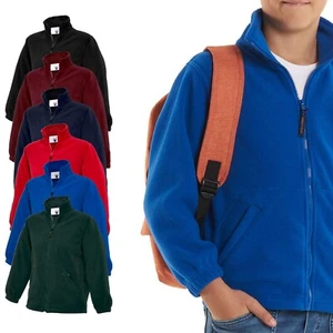Boys & Girls Thick Warm Fleece Jacket - CHILDRENS SCHOOL & LEISURE WINTER COAT - Picture 1 of 7