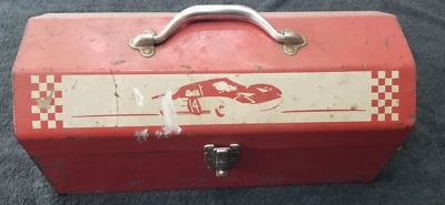 Vintage Ford GT 40 16X7X8 Red Toolbox with Inner Tray INV# M-263 - Image 1 of 4