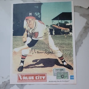 WARREN SPAHN SIGNED AUTOGRAPHED 8x10 PHOTO Value City - Picture 1 of 8