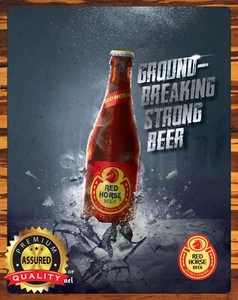 Red Horse Beer - Ground Breaking Strong Beer - Metal Sign 11 x 14 - Picture 1 of 4
