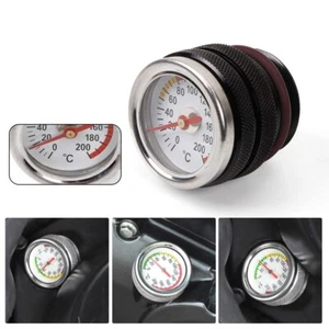 Black M30x1.5 Oil Temp Temperature Gauge Filler Cap for Motorcycle 0-200 Celsius - Foto 1 di 7