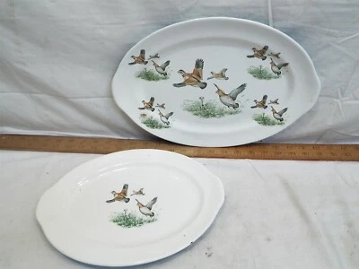 Prizerware Cast Iron Enamel Grouse Pheasant Game Bird Prizer-Ware Plates Platter - Image 1 of 4