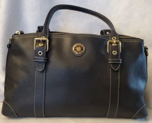 Dooney & Bourke Black Pebble Leather Satchel Top Zip - Picture 1 of 7