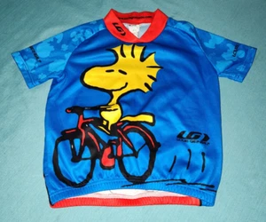 NICE LG Louis Garneau Kids Boys Girls Peanuts Snoopy Woodstock Cycling Jersey XS - Picture 1 of 3