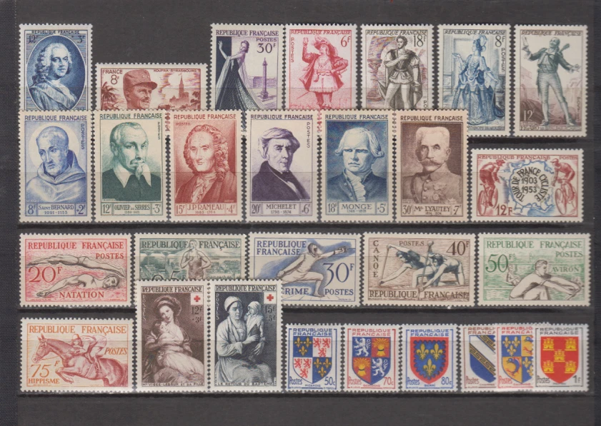 FRANCE 1953 COMPLETE YEAR SET - STAMPS MINT MNH - 28 STAMPS - SEE PICTURE - Image 1 of 1