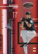 2005 Leaf Certified Materials Mirror Red Baseball Card #14 Brandon Webb /100