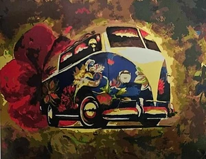 Paint by Number 30cm x 40cm Framed Art Set - VW Kombi Van - Picture 1 of 2