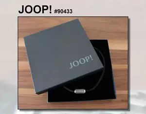 Joop Leder-Halskette mit Röhren/ TUBE-Anhänger #90433; Herrenkette 925er Silber - Bild 1 von 5