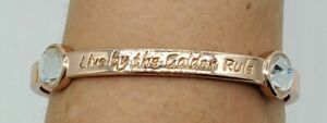 Mary Kay Rose Gold and Rhinestone Bangle Bracelet "Golden Rule"